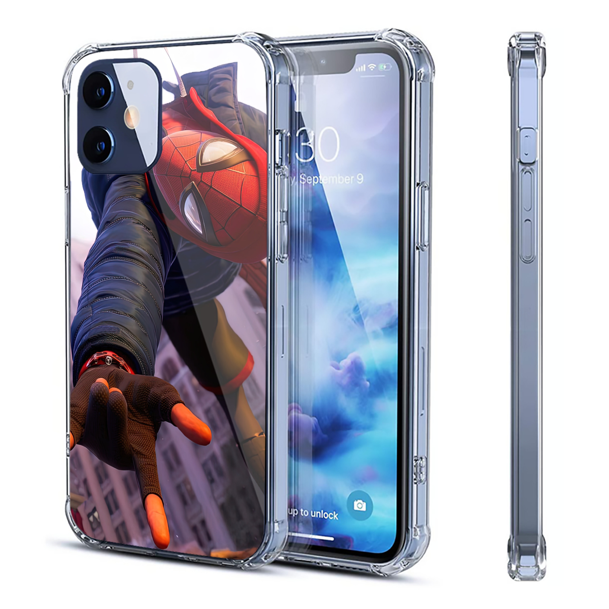 （画像用） Spider Man スパイダーマン 【iPhone 12シリーズ対応】透明スマホケース（クリアソフトケース）